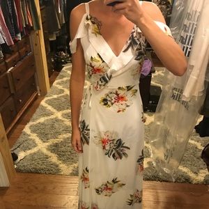 White floral maxi dress